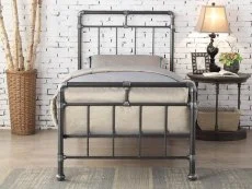 Flintshire Furniture Clearance - Cilcain 3ft Single Black And Silver Metal Bedframe