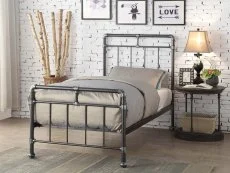 Flintshire Furniture Clearance - Cilcain 3ft Single Black And Silver Metal Bedframe