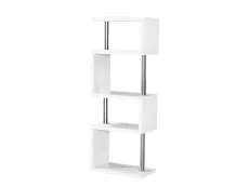 Seconique Seconique Charisma White Gloss and Chrome Tall Shelving Unit