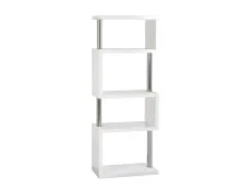 Seconique Seconique Charisma White Gloss and Chrome Tall Shelving Unit