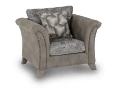 Seconique Seconique Grace Grey and Silver Fabric Arm Chair