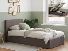 Birlea Furniture & Beds Clearance - Birlea Berlin 3ft Single Grey Fabric Ottoman Bed Frame