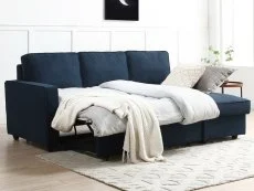 Kyoto Myles Blue Weave Corner Sofa Bed