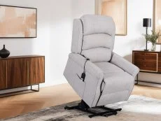 Kyoto Kyoto Baxter Dual Motor Natural Chenille Fabric Riser Recliner Chair