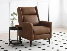 Kyoto Kyoto Stanley Brown Faux Leather Recliner Chair