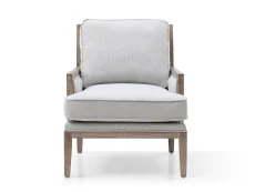 Kyoto Kyoto Beatrice Grey Linen Fabric Accent Chair