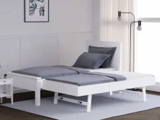 Kyoto Chevron 3ft Single White Wooden Guest Bed Frame