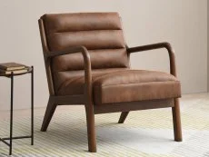 Kyoto Kyoto Inca Brown Faux Leather Accent Chair