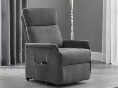 Julian Bowen Clearance - Julian Bowen Helena Charcoal Fabric Riser Recliner Chair