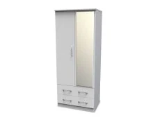 Welcome Welcome Avon 2ft6 2 Door 2 Drawer Mirrored Double Wardrobe (Assembled)