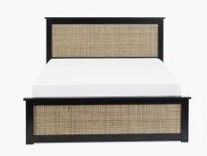 Julian Bowen Padstow 4ft6 Double Rattan and Black Wooden Ottoman Bed Frame