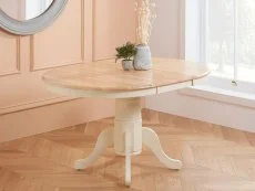 Clearance - Birlea Chatsworth Cream and Oak Extending Dining Table