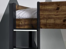 Julian Bowen Julian Bowen Solomon 3ft Single Black and Rustic Effect Wooden Bunk Bed Frame