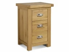 Birlea Furniture & Beds Clearance - Birlea Woburn 3 Drawer Oak Wooden Large Bedside Table (Assembled)