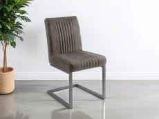Julian Bowen Julian Bowen Brooklyn Charcoal Grey Faux Suede Dining Chair