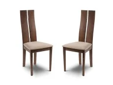 Julian Bowen Julian Bowen Cayman Set of 2 Walnut Dining Chairs