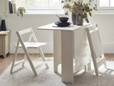 Julian Bowen Julian Bowen Gatan White Foldaway Dining Table with 2 Chairs