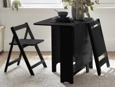 Julian Bowen Julian Bowen Gatan Black Foldaway Dining Table with 2 Chairs