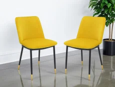 Julian Bowen Julian Bowen Delaunay Set of 2 Mustard Velvet Dining Chairs