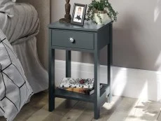 Core Products Core Options Shaker Blue 1 Drawer Petite Bedside Table