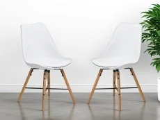 Julian Bowen Julian Bowen Kari Set of 2 White and Oak Dining Chairs