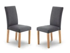 Julian Bowen Hastings Set of 2 Grey Fabric Dining Chairs