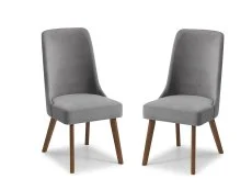 Julian Bowen Julian Bowen Huxley Set of 2 Grey Chenille Dining Chairs
