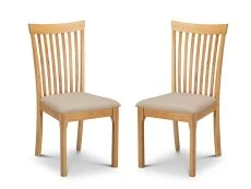 Julian Bowen Ibsen Set of 2 Oak Dining Chairs