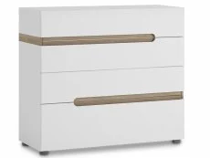 Furniture To Go Clearance - Furniture To Go Chelsea White High Gloss and Oak 4 Drawer Chest of Drawers