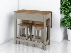 Core Products Core Corona Grey and Pine Breakfast Drop Leaf Table and 2 Stools Set
