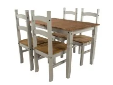 Core Products Core Corona Grey and Pine Rectangular Dining Table and 4 Chair Set