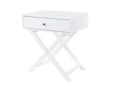 Core Products Core Options White X Leg 1 Drawer Petite Bedside Table