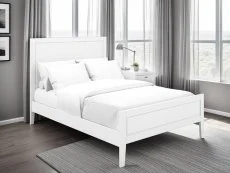 LPD Bay 5ft King Size White Wooden Double Bed Frame