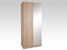 Harmony Clearance - Harmony Holborn Oak 2 Door 1 Mirror Double Wardrobe