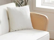 Birlea Furniture & Beds Birlea Mila Rattan and White Fabric Sofa Bed