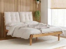 Birlea Furniture & Beds Birlea Ander 4ft6 Double White Fabric Bed Frame