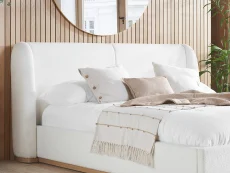 Birlea Furniture & Beds Birlea Eden 4ft6 Double White Boucle Fabric Bed Frame