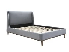 Birlea Furniture & Beds Birlea Lincoln 4ft6 Double Grey Velvet Fabric Bed Frame