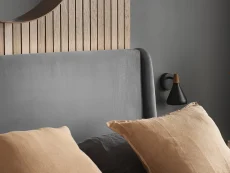 Birlea Furniture & Beds Birlea Lincoln 4ft6 Double Grey Velvet Fabric Bed Frame