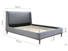 Birlea Furniture & Beds Birlea Lincoln 5ft King Size Grey Velvet Fabric Bed Frame