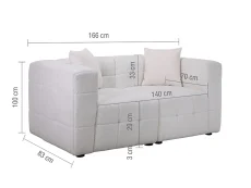 Birlea Furniture & Beds Birlea Milo White Boucle Fabric 2 Seater Sofa