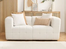 Birlea Milo White Boucle Fabric 2 Seater Sofa