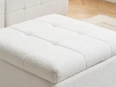 Birlea Furniture & Beds Birlea Milo White Boucle Fabric 3 Seater Sofa and Footstool Set