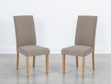 Julian Bowen Julian Bowen Seville Set of 2 Taupe Fabric Dining Chairs