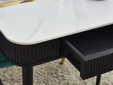 Julian Bowen Julian Bowen Louis 190cm Marble Effect and Black 2 Drawer Dining Table