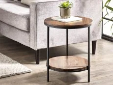 Julian Bowen Julian Bowen Tribeca Walnut Effect Round Lamp Table