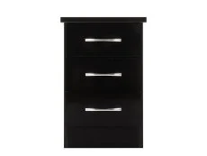 Seconique Seconique Nevada Black High Gloss 3 Drawer Bedside Table