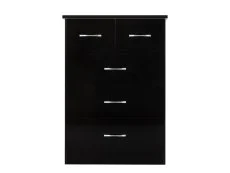 Seconique Seconique Nevada Black High Gloss 3+2 Drawer Chest of Drawers