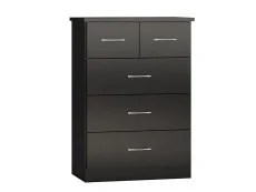 Seconique Seconique Nevada Black High Gloss 3+2 Drawer Chest of Drawers