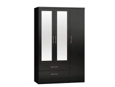 Seconique Seconique Nevada Black High Gloss 4 Piece Medium Bedroom Furniture Package